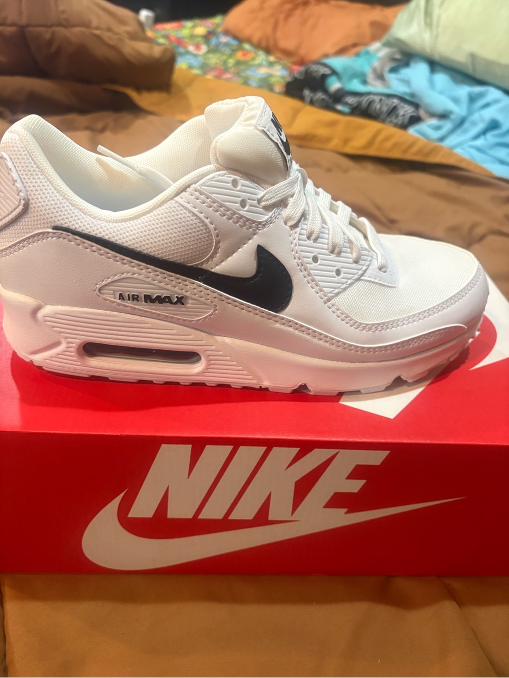 Nike Women’s Air Max White with Black Swoosh Sneakers